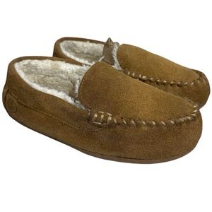 Lands' End Kids Tan Moccasin Slippers Size 2
